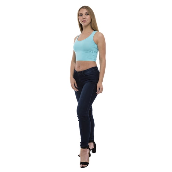 Women's Tank Crop Top Racerback Sportswear Sleeveless Stretch Fitted by Lunarable