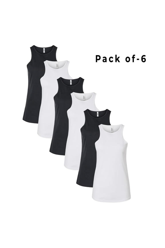 Women's Tank Top | 6 Pack - Round Neck Sleeveless T-Shirt, Workout Tank Top for Women, Bulk Color | Size - 2XL