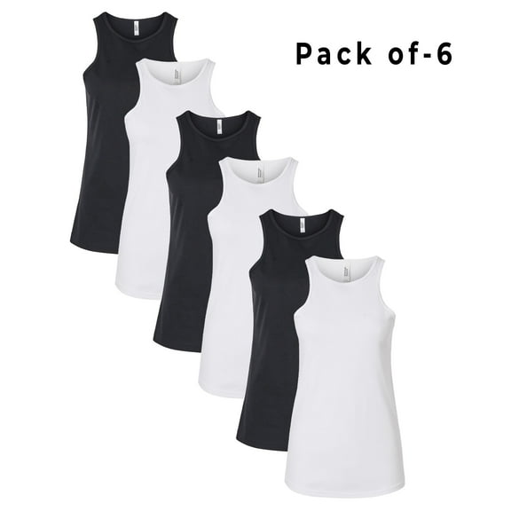 Women's Tank Top | 6 Pack - Round Neck Sleeveless T-Shirt, Workout Tank Top for Women, Bulk Color | Size - S