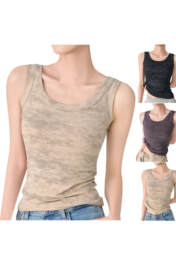 Women's Tank Top Camisole Cami Layering Essential Solid Color Casual Daily Wear Loungewear Beach Vacation Outfits Fashion Gift for Women | Aestivo,Black M