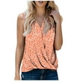 thumbnail image 1 of Women's Tank Top Summer Casual V Neck Top Floral Printing Wide Straps Sleeveless T-Shirts Blouses Loose Vests Pullover Top, 1 of 7
