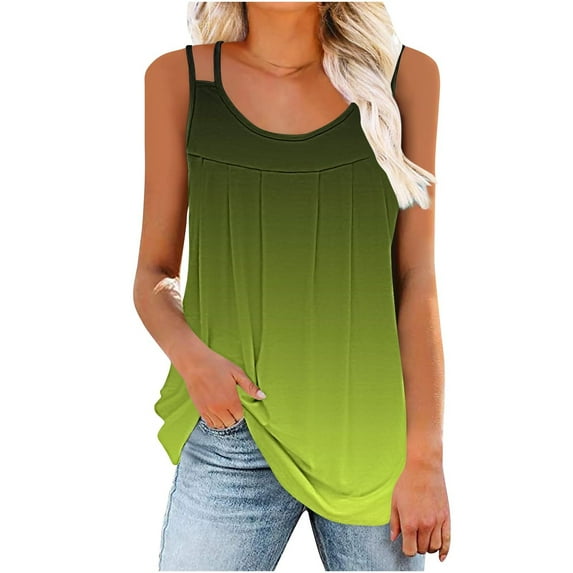 Women's Tank Top Multi-Strap Casual Solid Color Sleeveless Basic Cami Shirts for Trainning Round Neck Strap Summer Outfit 2025 Gym
