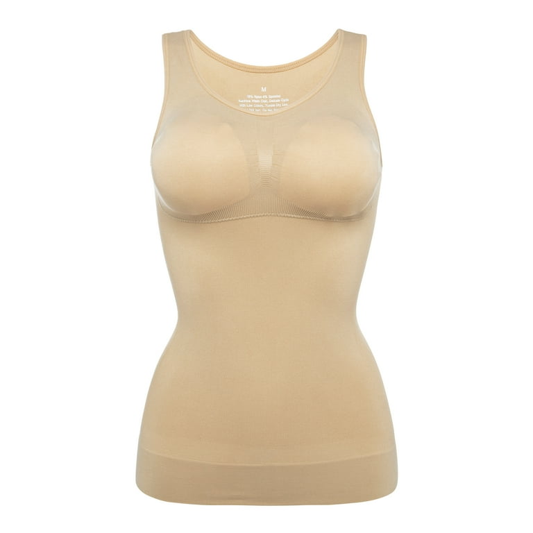 Women's Tank Top Seamless Camisole Body Shaper Vest With Removable