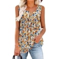 thumbnail image 1 of Women’s Tank Top Summer Floral Sleeveless V Neck Blouse Casual Dressy Tunic Loose Fit Lightweight Printed Shirt for Beach Vacation Daily Fashion Wear, 1 of 5