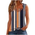 thumbnail image 1 of Women's Tank Top Summer Round Neck Camisoles Solid Color Wide Straps Sleeveless T-Shirts Blouses Casual Loose Vests Tops Womens Summer Tops, 1 of 4