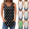 thumbnail image 1 of Women's Tank Top Women's Tank Tops Fashion Women's Casual Sleeveless Print Ladies V-Neck Blouse Sky Blue XL, 1 of 5