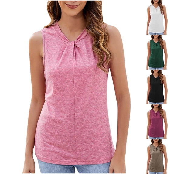 Women's Tank Top Women's Tank Tops Women's Kink Solid Color Pullover Sleeveless Casual Fashion Red M