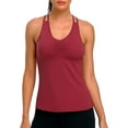 thumbnail image 1 of Women's Tank Top with Shelf Bra Adjustable Spaghetti Strap Athletic Yoga Cami Shirt, 1 of 6