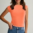 thumbnail image 1 of Women's Tank Tops $2.98 On Sale Lightweight New Round Neck Backless Solid Color Close-fitting Casual Top T-shirt, 1 of 7