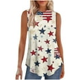 thumbnail image 1 of Women's Tank Tops for 4th of July Womens American Flag Tanks Top Loose Fit Round Neck Sleeveless Tunic Tshirts USA Flag Stars Stripes Graphic Tees Patriotic Independence Day Cami Shirts Outfits, 1 of 6