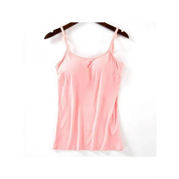 Women's Tank Tops Camisole Built in Bra Wireless Fabric Support Short Cami