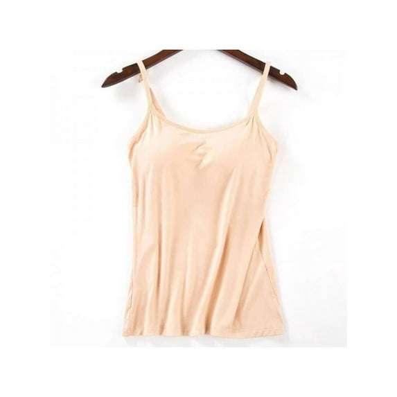 Women's Tank Tops Camisole Built in Bra Wireless Fabric Support Short Cami