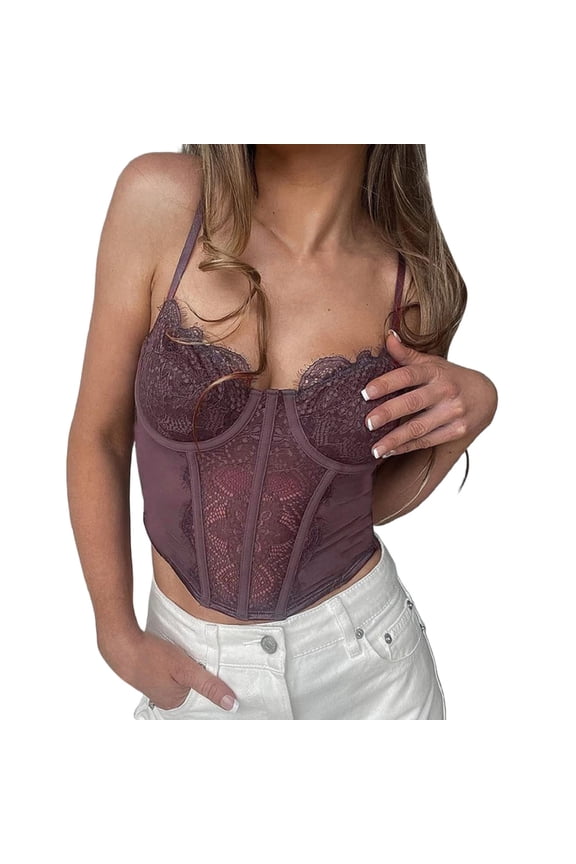 Women's Tank Tops Camisole Wrapped Sling Solid Corset Lace Chest Color Blouse Undershirt