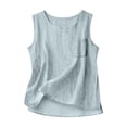 thumbnail image 1 of Women's Tank Tops Crew Neck Loose Fit Sleeveless T Shirts Summer Casual Workout Beach Vacation Clothes Gray XXL, 1 of 4