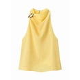 thumbnail image 1 of Women's Tank Tops Halter Draped Front Backless Womens Summer Tops Elegant Camisole Tops Yellow L, 1 of 6