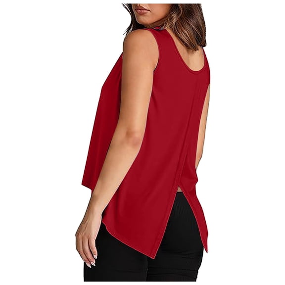 Women's Tank Tops Loose Fit Summer Sleeveless Open Back Basic T-Shirts Casual Comfortable Breathable Fashion Tees