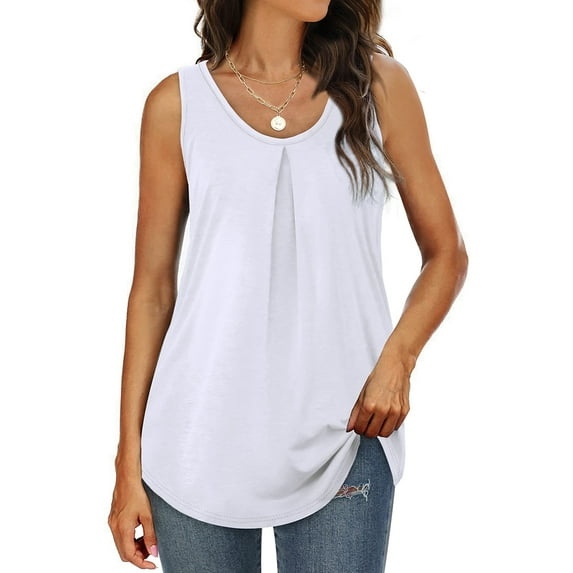 Women's Tank Tops, Loose Fit Summer Tops V Neck Sleeveless Tanks Trendy Tops for Women, S-2XL