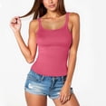 thumbnail image 1 of Women's Tank Tops Ribbed Knit Sleeveless Scoop Neck Slim Top Hot Pink 3XL, 1 of 5