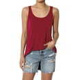 thumbnail image 1 of Women's Tank Tops Scoop Neck Loose Fit Summer Casual Round Hem Sleeveless Tee, 1 of 7