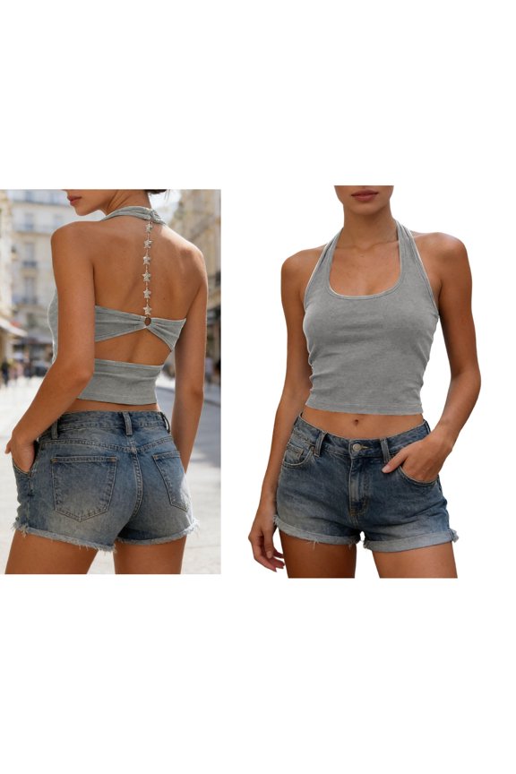 Women’s Tank Tops Sleeveless Halter Built in Bra Top Fitted Sports Bras Womens Athletic Tops