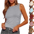 thumbnail image 1 of Women's Tank Tops Sleeveless Mock Turtleneck Slim Fit Stretch Ribbed Tops Casual Basic Layering Shirts 2026, 1 of 10