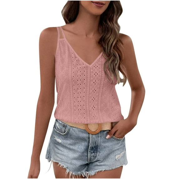 Women's Tank Tops Sleeveless Summer Top Spaghetti Strap Spring Shirt Loose Fit Beach Vacation 2025 Casual