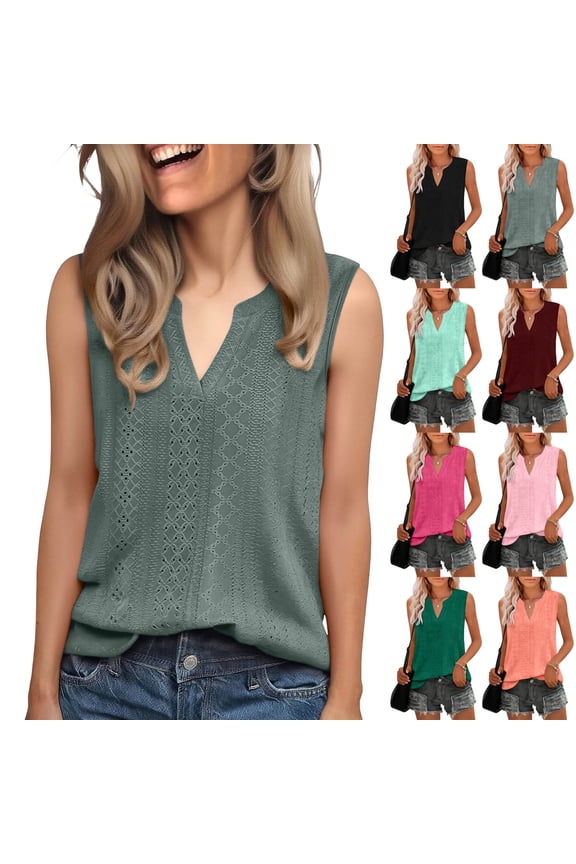 Women's Tank Tops Sleeveless V-neck Henley-Style Mesh Top High End Minimalist Daily Casual Wear Business Commute