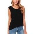 thumbnail image 1 of Women's Tank Tops Soft Cotton Crew Neck Sleeveless Tunics T-shirts Summer Casual Plain Tshirts (XL, Black), 1 of 6