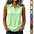 thumbnail image 1 of Women's Tank Tops Summer Basic collared Sleeveless Casual Loose Fit Shirts Tees | Soft Lightweight, collared, Loose Fit Tees, Flowy, 1 of 6