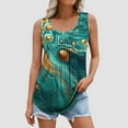 thumbnail image 1 of Women's Tank Tops Summer Loose T-shirt Sleeveless Shirt Beautiful Print Vest Round Neck Loose Casual Oversize Blouses Top, 1 of 5