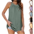 thumbnail image 1 of Women's Tank Tops Tank Tops Loose Tank Tops for Women Women's V-neck Hollow Hole Sleeveless Pleated V-neck Army Green XXL, 1 of 3