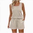 thumbnail image 1 of Women’s Tank Tops Wide Leg Elastic Waist Short Pockets Two Piece Summer Outdoor, 1 of 8