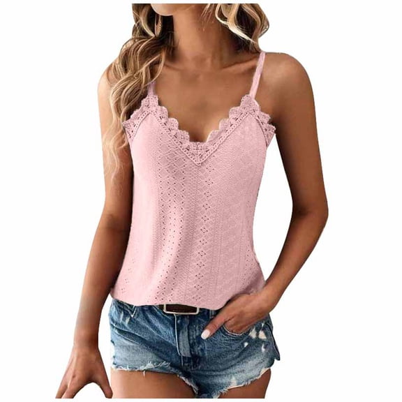 Women's Tank Tops Women's V Neck Lace Lace Suspender Vest Deep V Neck Tops for Women Bodysuit Tops for Women Camisole Tops for Women Spaghetti Top Classic Tops Women