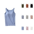 thumbnail image 1 of Women's Tank Tops with Built-In Bra – Padded Sleeveless Crew Neck Camisole for Summer Casual, Workout & Yoga, Plus Size Wide Strap Basic Top, 1 of 4