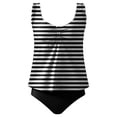 thumbnail image 1 of Women's Tankini Swimsuit Scoop Neck Solid Color Flowy Top with Boyshorts Tummy Control High Waisted Full Coverage Modest Beach Swimwear, 1 of 4