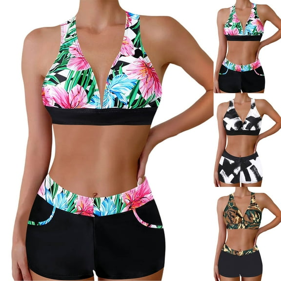 Women's Tankini Swimsuits Two Piece Strappy Bathing Suit Tops With Shorts Plus Size Sexy Beach Swimwear Swimwear Shorts Women plus Swim Skirt Boys Swimming Shorts Size 14 Swim Pants for Girls Size 16