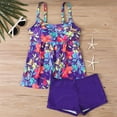 thumbnail image 1 of Women's Tankini Swimsuits Two Piece Tummy Control Bathing Suit Modest Swim Top with Shorts Plus Size Swimwear Purple M, 1 of 4