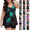 thumbnail image 1 of Women's Tankini Swimsuits Two Piece Tummy Control Bathing Suit Modest Swim Top with Shorts Plus Size Swimwear, 1 of 7