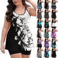 thumbnail image 1 of Women's Tankini Swimsuits Two Piece Tummy Control Bathing Suit Modest Swim Top with Shorts Plus Size Swimwear, 1 of 7