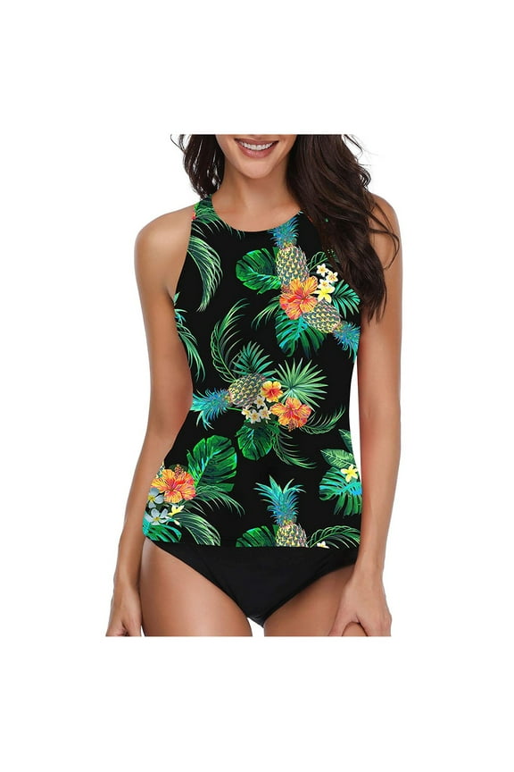 Women's Tankini Top Only Tummy Control Bathing Suits Top Modest Swim Tank Tops
