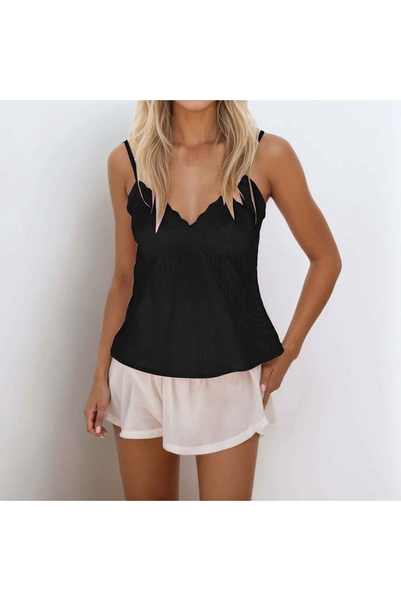 Women's Tanks A Solid Color Slim Fitting Fashionable Strappy Black Eared Backless Vest For Women Platform Competitor Ignored to Unique Copy Black M