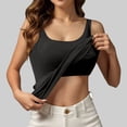 thumbnail image 1 of Women's Tanks Built-In Bra Tank Tops for Summer Casual Sleeveless Camisole with Padded Support Crew Neck Plus Size Workout Top Black XL, 1 of 4