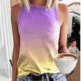 thumbnail image 1 of Women's Tennis Tanks Casual Loose Fit Sleeveless Print Tank Top for Summer Beachwear Crew Neck Vest Blank Basic Blouse Shirts for Women Purple S, 1 of 4
