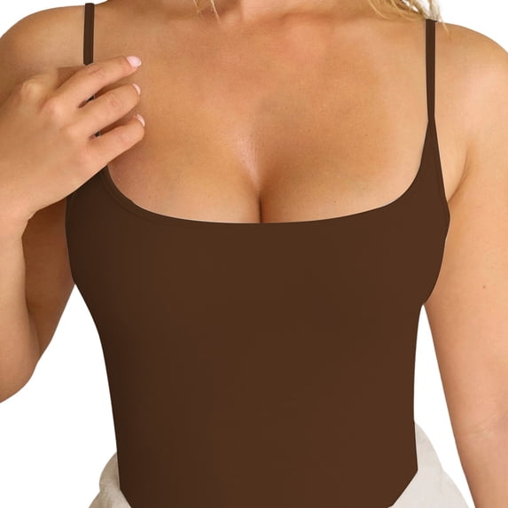 Women's Tennis Tanks Comfortable Everyday Knit Camisole Sleeveless Tank Top for Casual Layering and Summerwear Brown L
