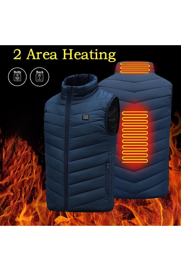 Women''s Tanks Heated Vest for Men and Women USB Charging Comfort Fit Modern Thermal Wear for All Seasons Blue L
