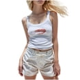 thumbnail image 1 of Women's Tanks Lightweight Ribbed Print Vest for Everyday Wear Orange S, 1 of 5