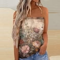 thumbnail image 1 of Women’s Tanks Modern Strapless Bandeau Tank Top for Summer Comfort Sleeveless Loose Fit Shirt Blouse Versatile Women’s Top Brown XXL, 1 of 4