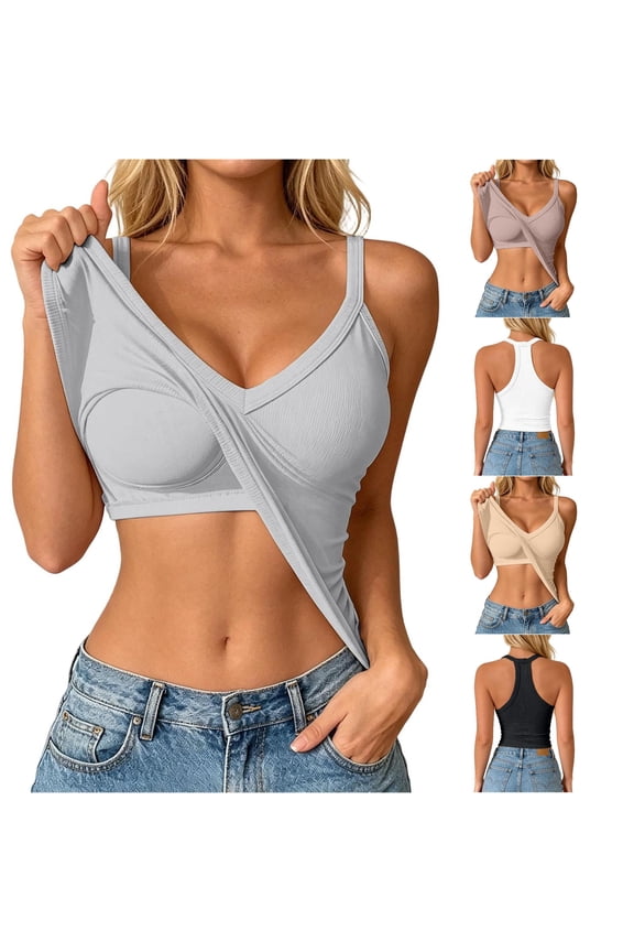Women's Tanks & Slim Fit Sleeveless Solid Basic Vest for Everyday Casual Layering Undershirt Ideal for Summer Wear