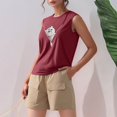thumbnail image 1 of Women's Tennis Tanks Versatile Sleeveless Cat Print Zippered Heartfelt Tank Top for Casual Everyday Wear 3XL, 1 of 3