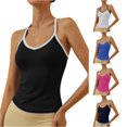 thumbnail image 1 of Women's Tanks Women's Tank Tops for Summer V-Neck Racerback Yoga Gym Workout Black M, 1 of 5